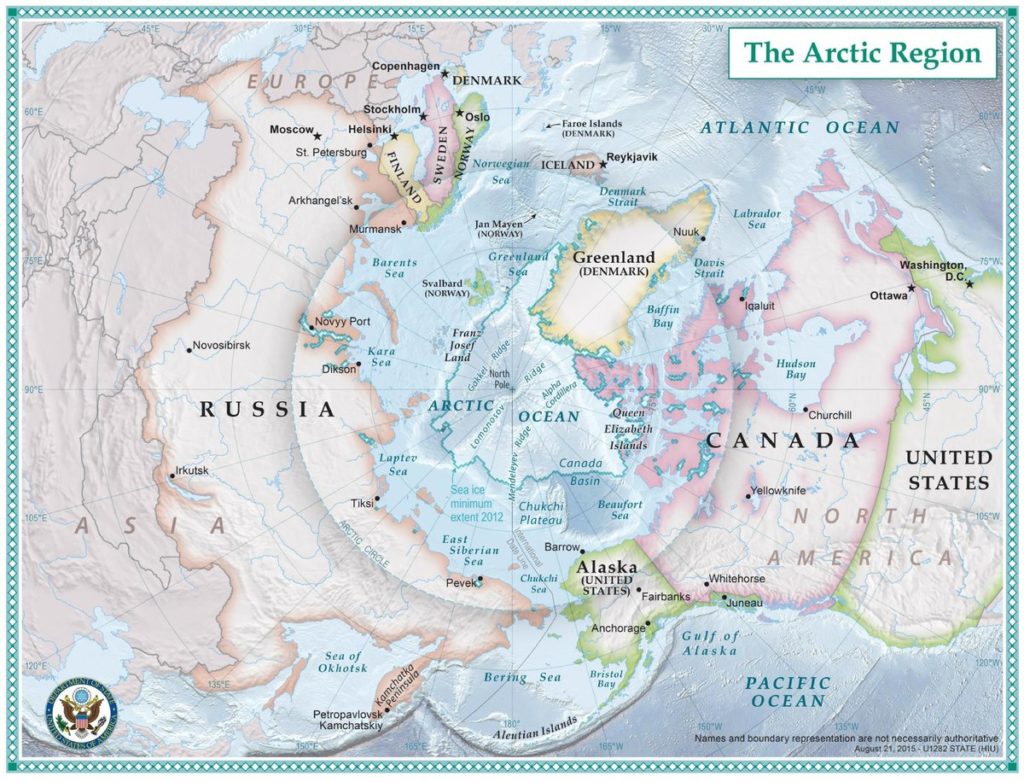 political map of the arctic